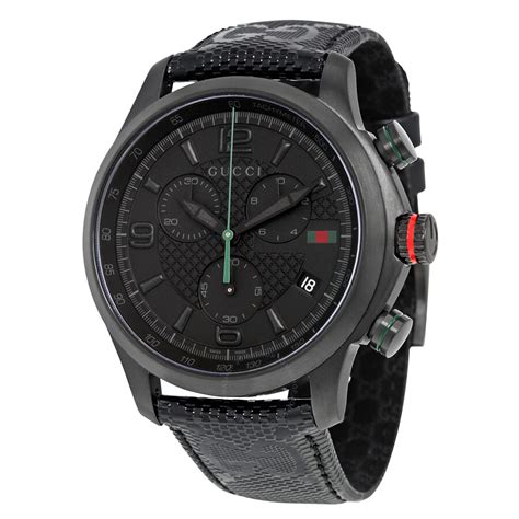 gucci gunmetal tone chronograph watch